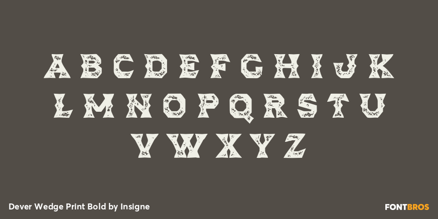 Dever Wedge Print Bold Font Poster #3