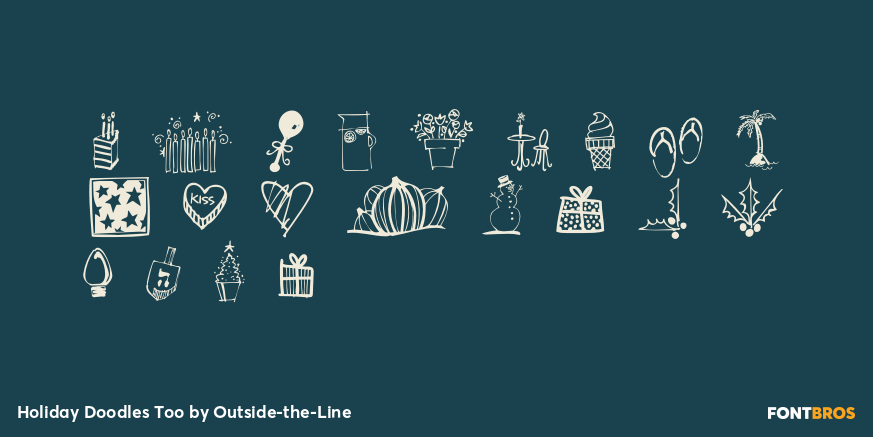Holiday Doodles Too Font Poster #3