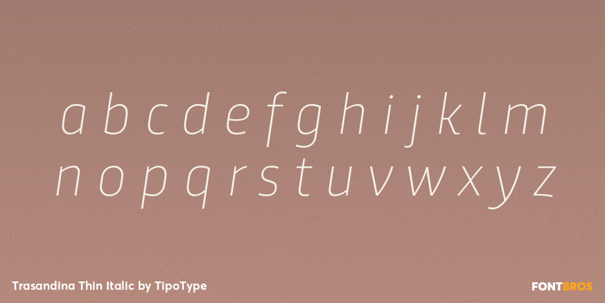 Trasandina Thin Italic Font Poster #1