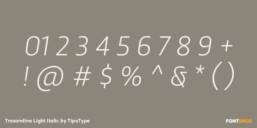 Trasandina Light Italic Font Poster #1