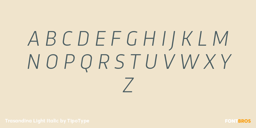 Trasandina Light Italic Font Poster #1