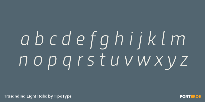 Trasandina Light Italic Font Poster #1