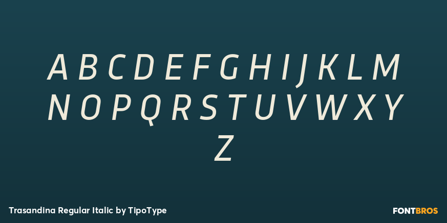 Trasandina Regular Italic Font Poster #2