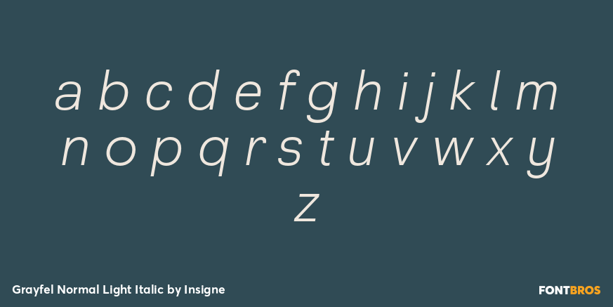 Grayfel Normal Light Italic Font Poster #3
