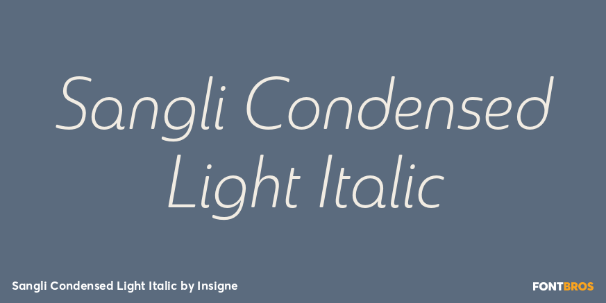 Sangli Condensed Light Italic Font Poster #1