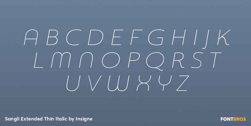 Sangli Extended Thin Italic Font Poster #2