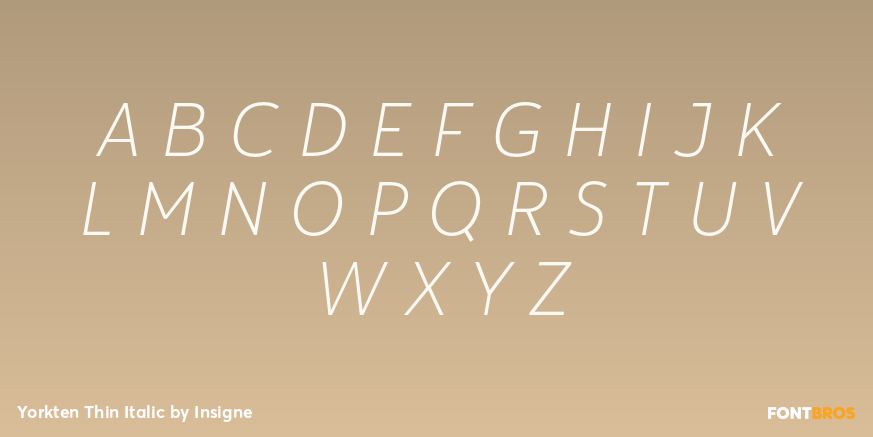 Yorkten Thin Italic Font Poster #2