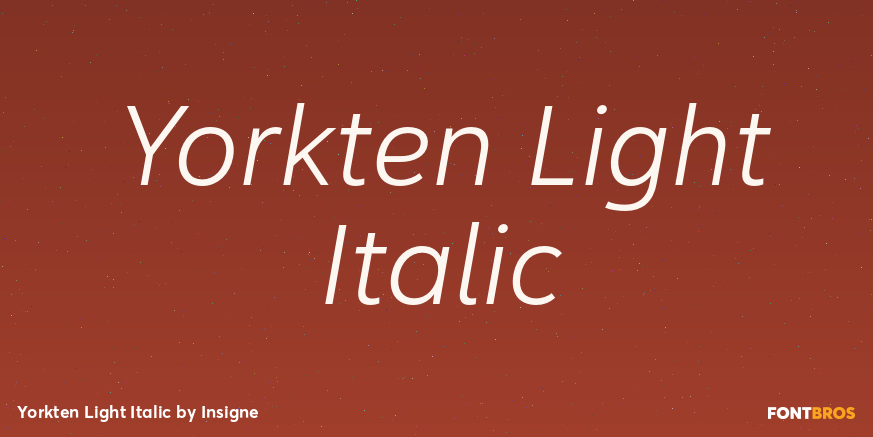 Yorkten Light Italic Font Poster #1