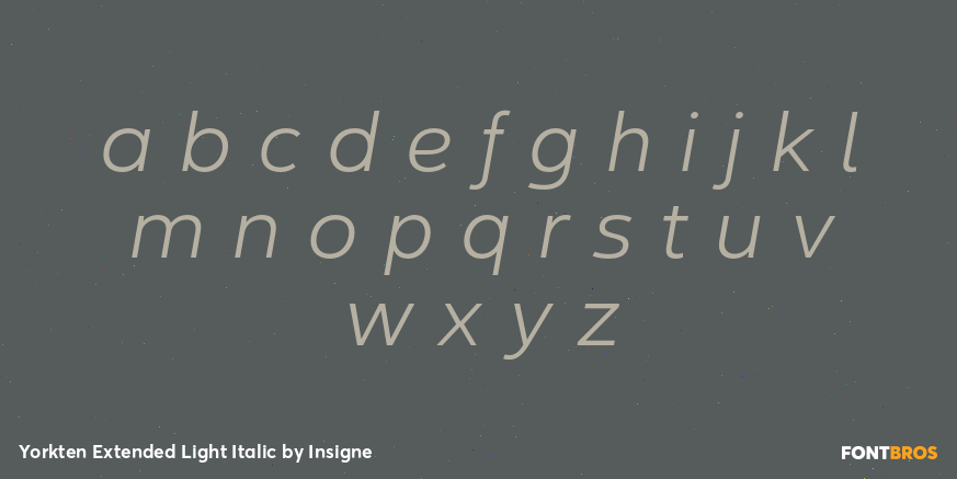 Yorkten Extended Light Italic Font Poster #3