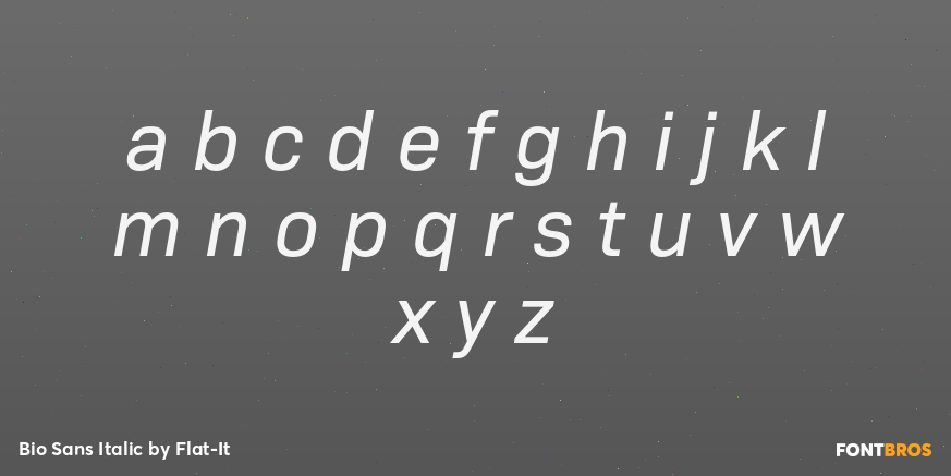 Bio Sans Italic Font Poster #1