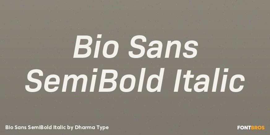 Bio Sans SemiBold Italic Font Poster #1