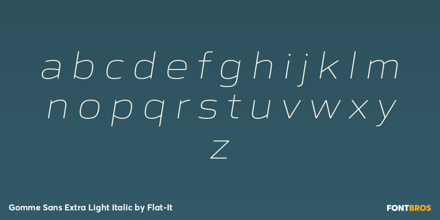 Gomme Sans Extra Light Italic Font Poster #1