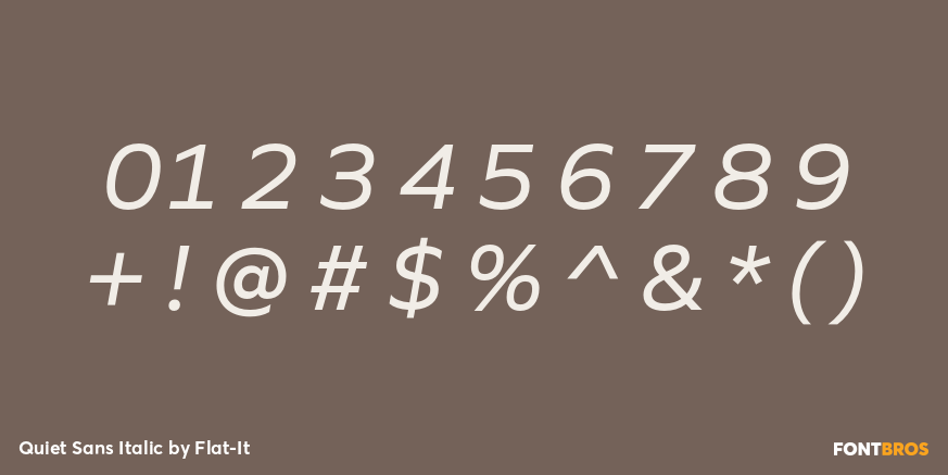 Quiet Sans Italic Font Poster #1