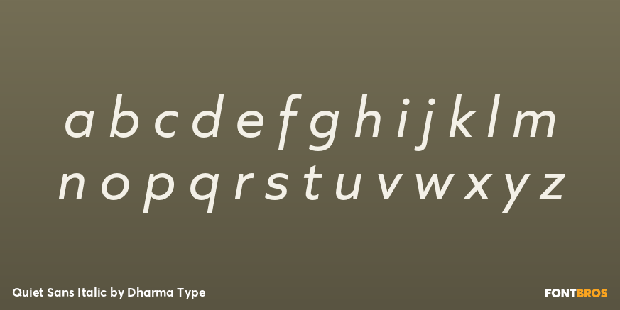 Quiet Sans Italic Font Poster #3