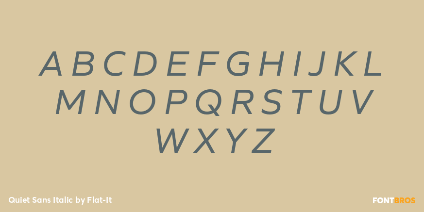 Quiet Sans Italic Font Poster #1