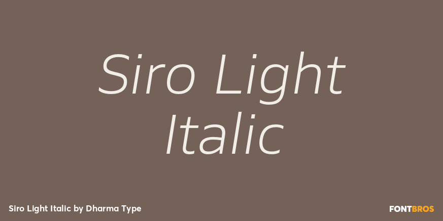 Siro Light Italic Font Poster #1