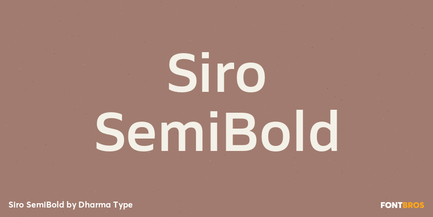 Siro SemiBold Font Poster #1