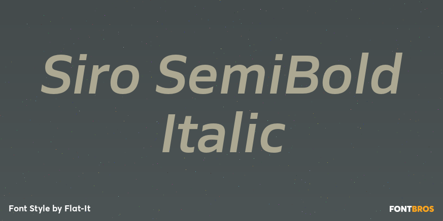 Siro SemiBold Italic Font Poster #1