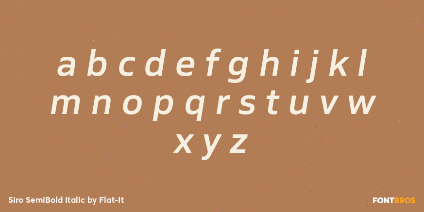 Siro SemiBold Italic Font Poster #1
