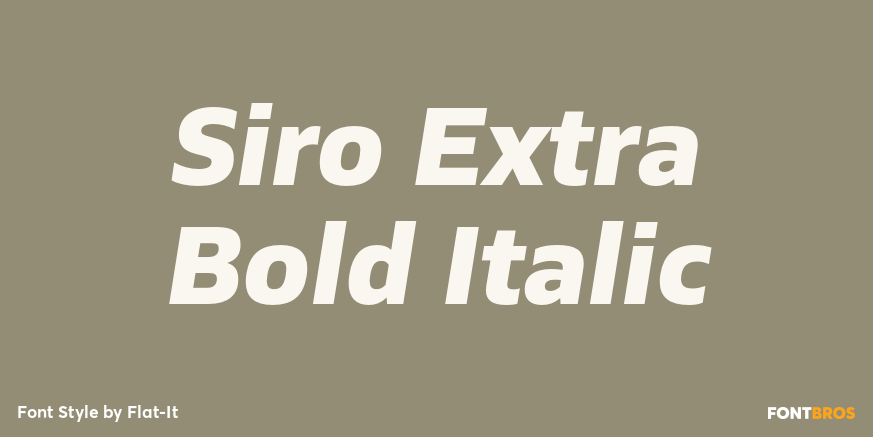 Siro Extra Bold Italic Font Poster #1