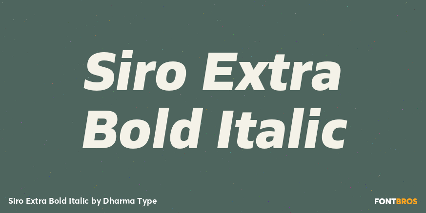 Siro Extra Bold Italic Font Poster #1