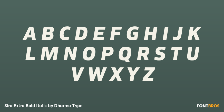 Siro Extra Bold Italic Font Poster #2