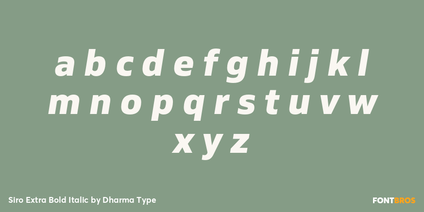 Siro Extra Bold Italic Font Poster #3