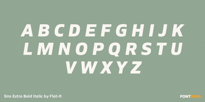 Siro Extra Bold Italic Font Poster #1