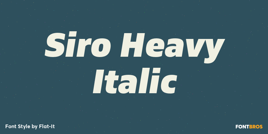 Siro Heavy Italic Font Poster #1