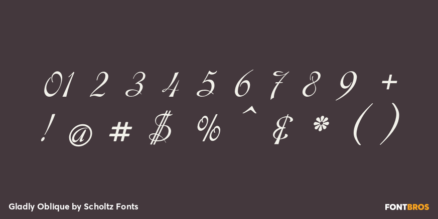 Gladly Oblique Font Poster #1