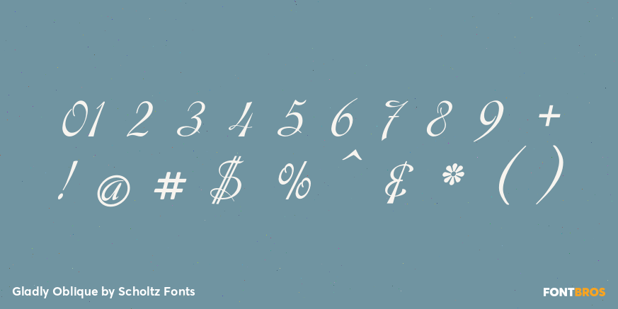 Gladly Oblique Font Poster #4