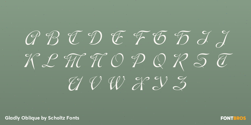 Gladly Oblique Font Poster #1