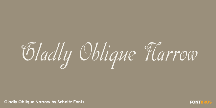Gladly Oblique Narrow Font Poster #1