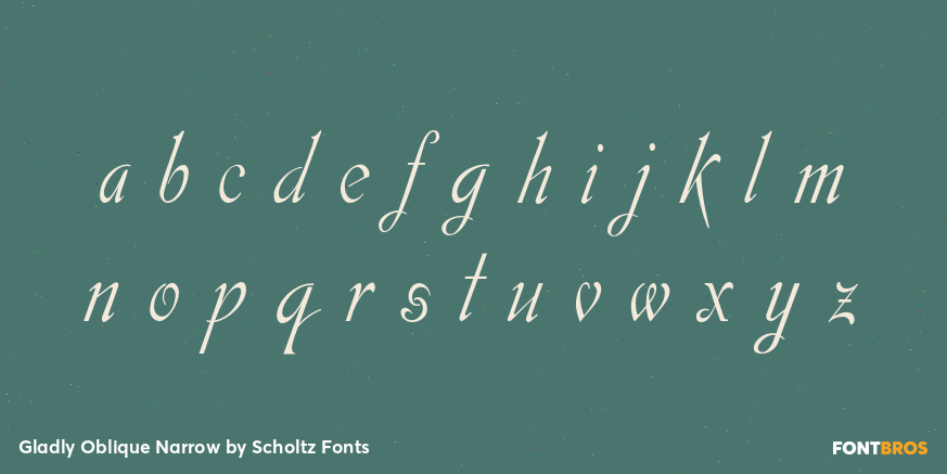 Gladly Oblique Narrow Font Poster #3