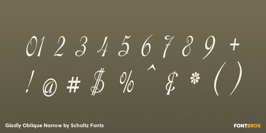 Gladly Oblique Narrow Font Poster #4