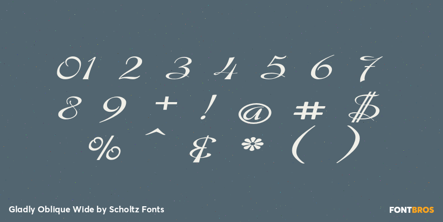 Gladly Oblique Wide Font Poster #1