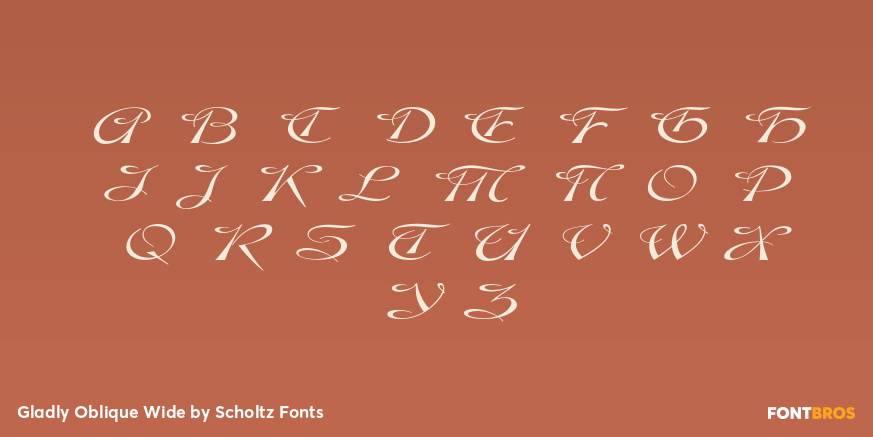 Gladly Oblique Wide Font Poster #1