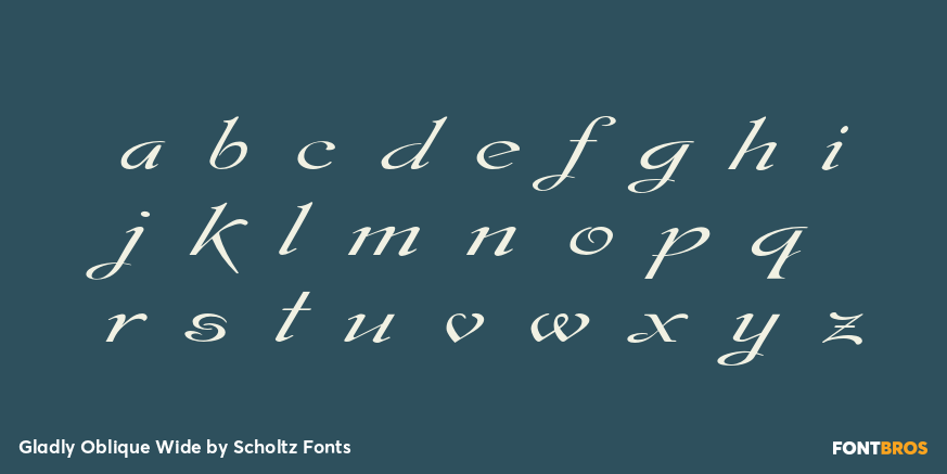 Gladly Oblique Wide Font Poster #1