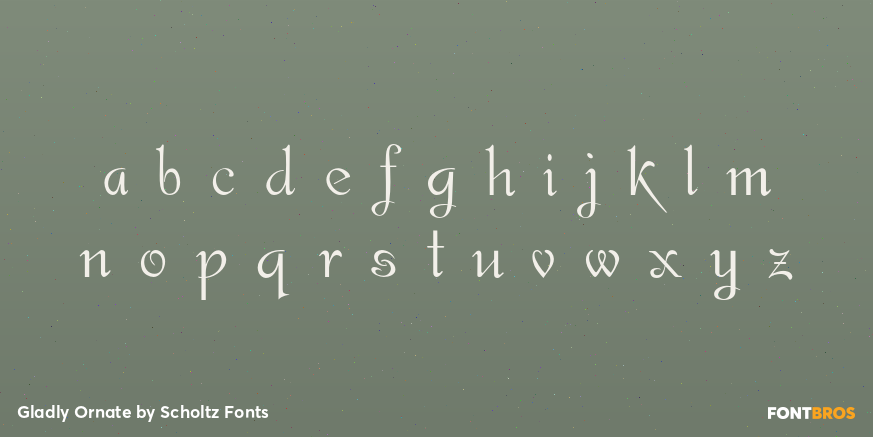 Gladly Ornate Font Poster #3
