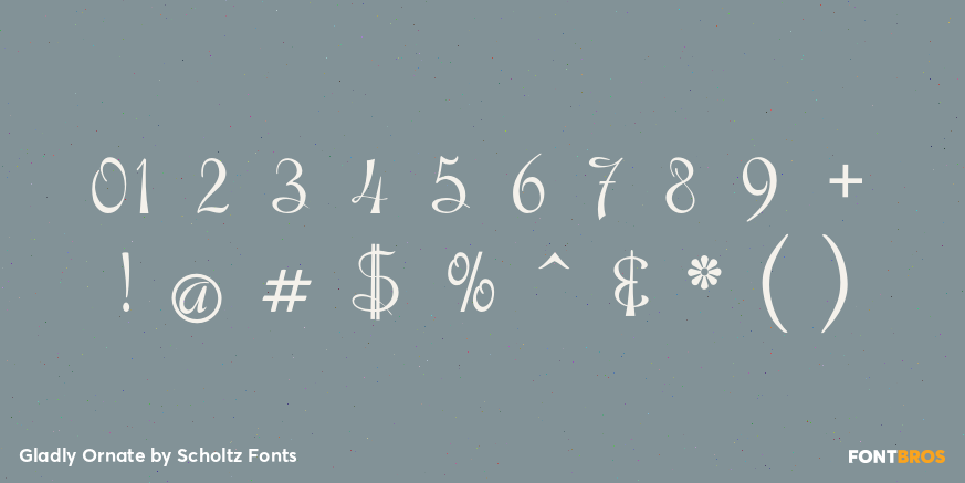 Gladly Ornate Font Poster #4