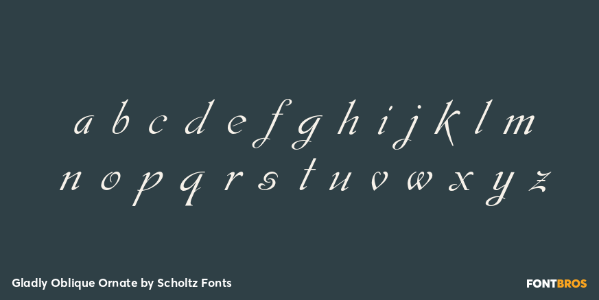 Gladly Oblique Ornate Font Poster #3