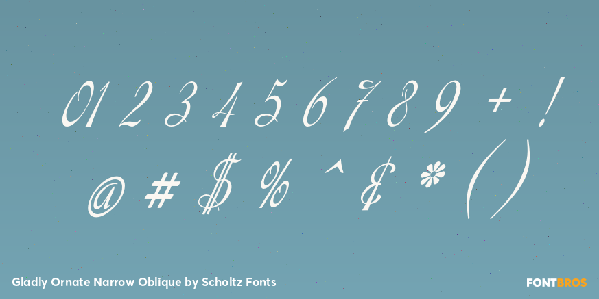 Gladly Ornate Narrow Oblique Font Poster #1