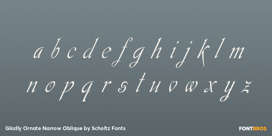Gladly Ornate Narrow Oblique Font Poster #3