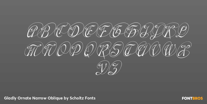 Gladly Ornate Narrow Oblique Font Poster #1