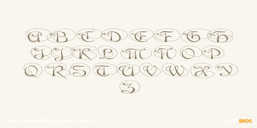 Gladly Ornate Wide Font Poster #2