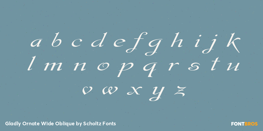 Gladly Ornate Wide Oblique Font Poster #3