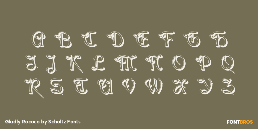 Gladly Rococo Font Poster #2