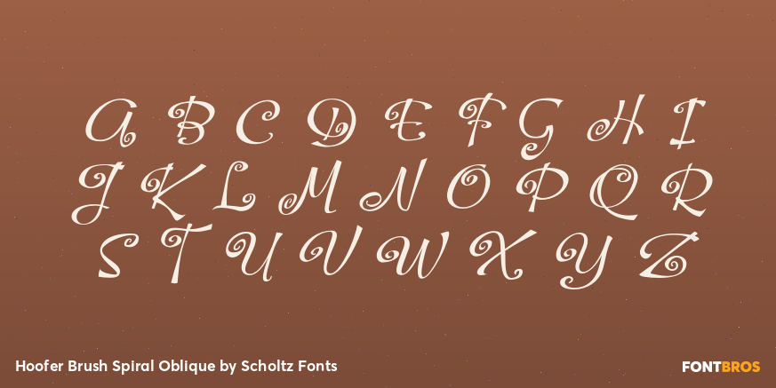 Hoofer Brush Spiral Oblique Font Poster #2