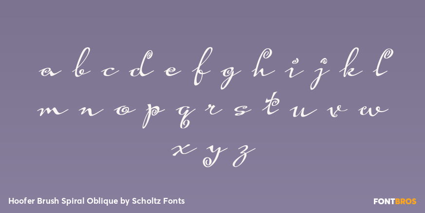 Hoofer Brush Spiral Oblique Font Poster #3