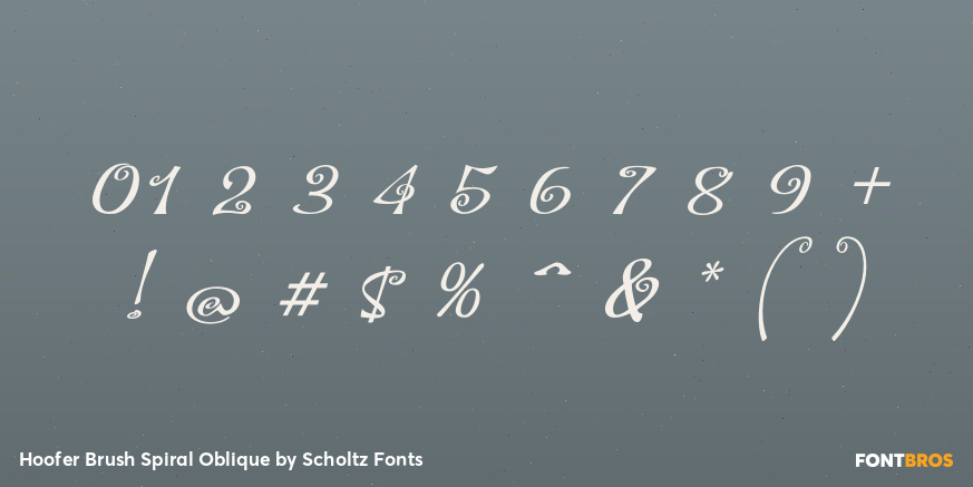Hoofer Brush Spiral Oblique Font Poster #4